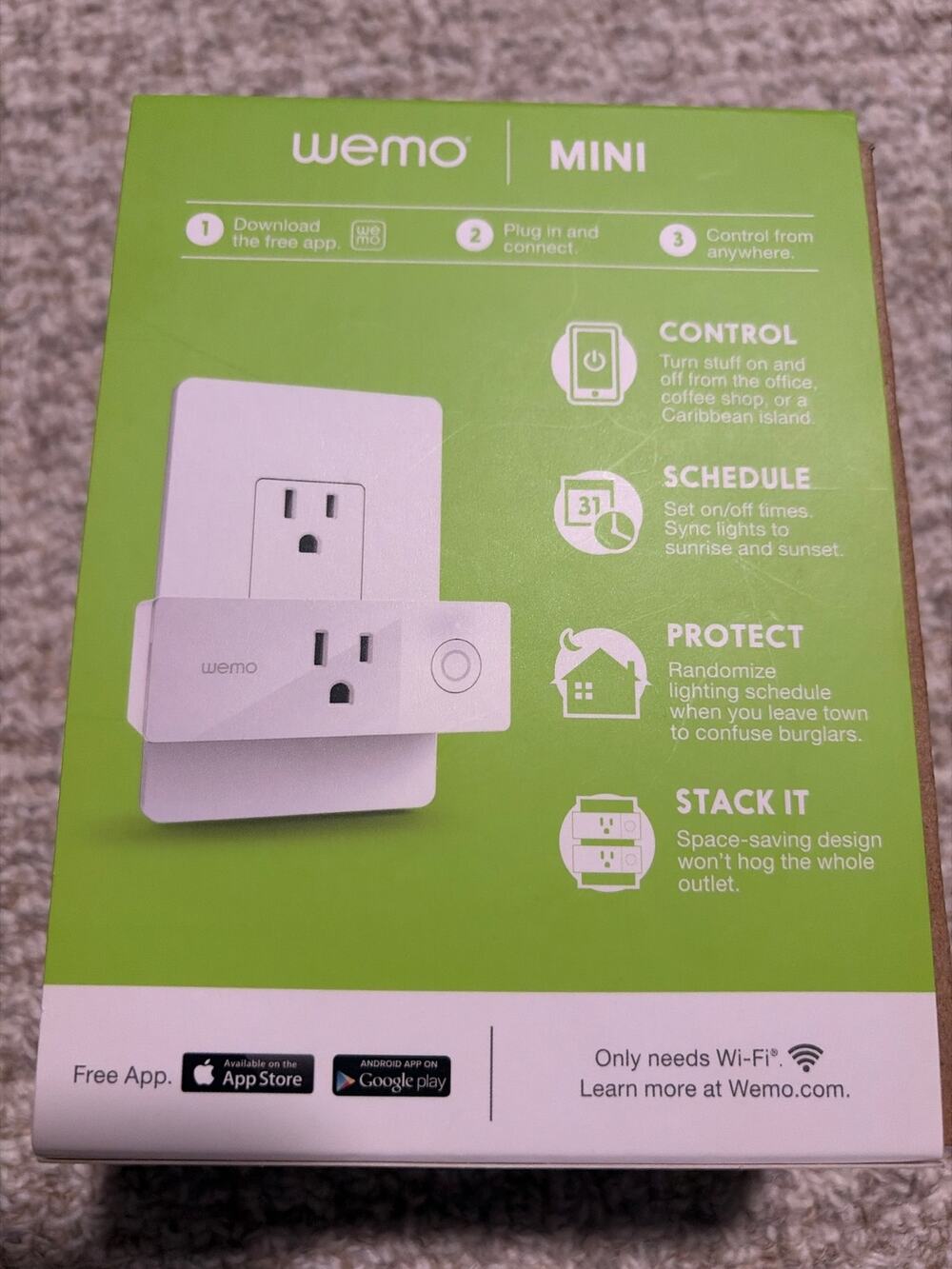 WEMO Mini Wi-Fi Smart Plug F7C063 Unused in Box